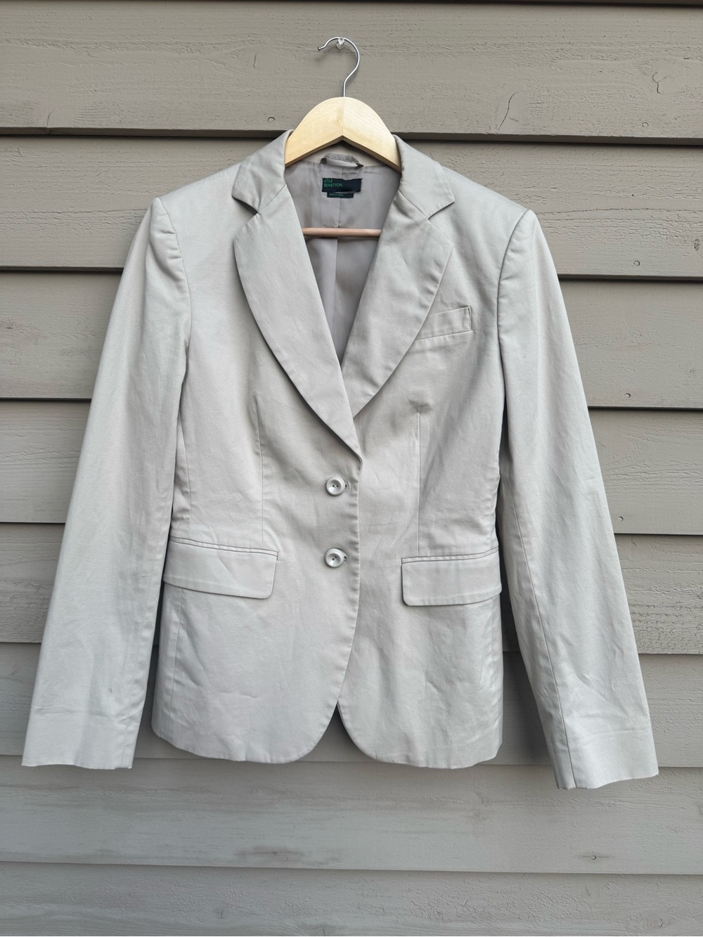 Stile Benetton – Light Grey Cotton Blazer M